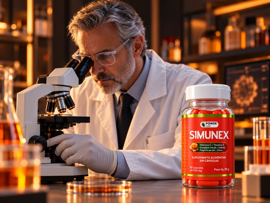 Especialista analisando o Simunex em laboratório